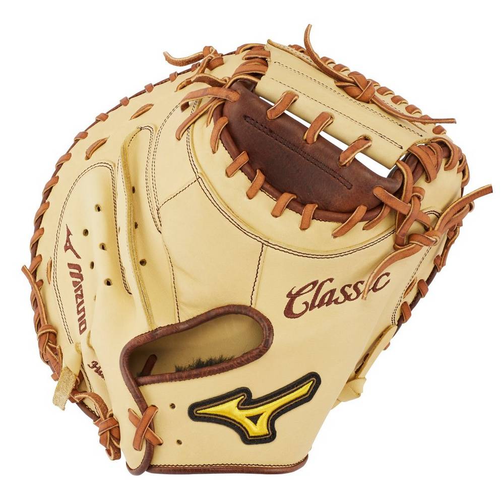 Catchers Mitt Mizuno Baseball Classic Pro Soft 33.5" Uomo - khaki - 83605-AVTI